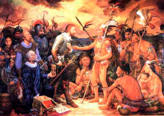 Juan Ponce de León en su llegada a Florida