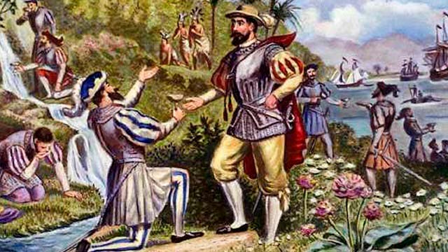 Juan Ponce de León en su llegada a La Española, actual Haití y República Dominicana