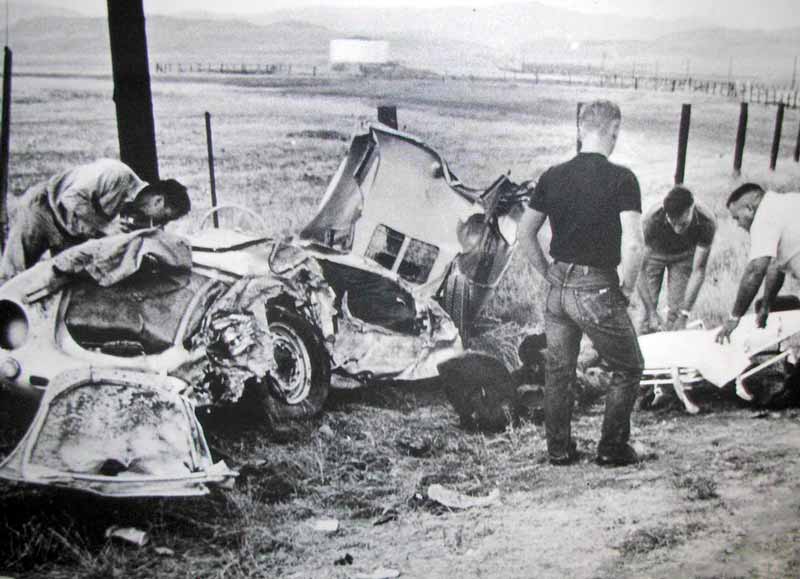 Imágenes del accidente en que James Dean perdió la vida, el 30 de septiembre de 1955