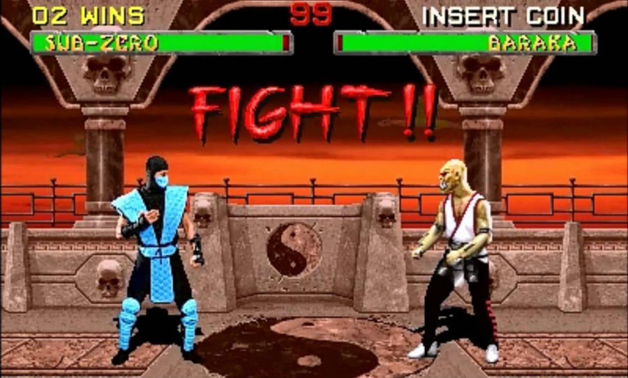 Pantalla de Mortal Kombat en los años 90