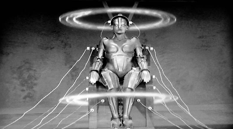 Escena de la película de ciencia ficción Metropolis donde sale el robot Maria 