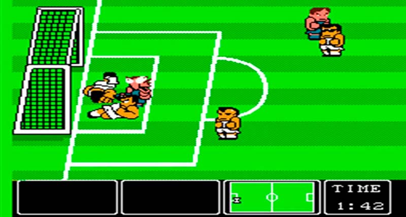 Pantalla del videojuego Nintendo World Cup de 1990