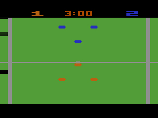 Pantalla del videojuego Pelé’s Soccer de Atari 2600