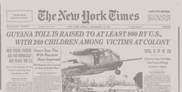 El caso de Jonestown, el mayor suicidio colectivo de la historia